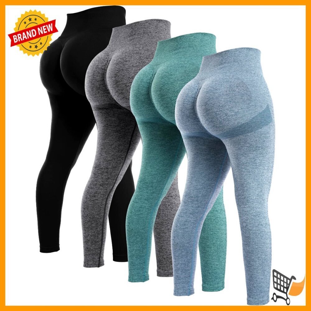 Seamless Scrunch Booty Lifting Leggings High Waist Tummy Control Workout Set